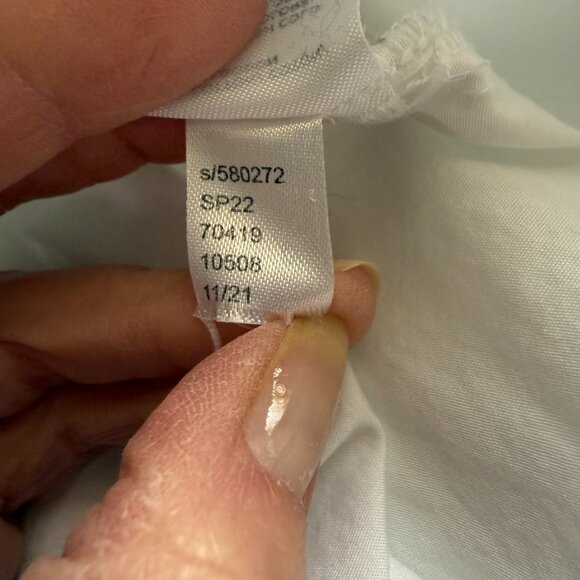 LOFT white long sleeve collared button down shirt women's size small - Picture 7 of 8